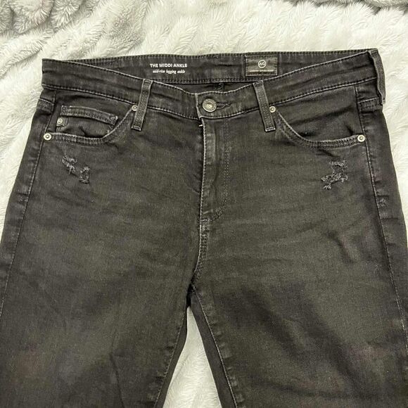 Adriano Goldschmied Jeans Womens 28R Black The Middi Ankle Mid Rise Denim - Picture 3 of 14